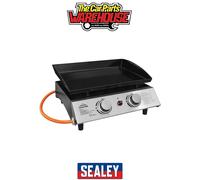 Sealey DG21 Dellonda 2 Burner Portable Gas Plancha 5Kw Bbq Griddle Stainless Steel - Dg21