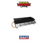 Dellonda 4 Burner Portable Gas Plancha 10Kw Bbq Griddle, Stainless Steel - Dg23