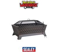 Dellonda 35" Rectangular Outdoor Fire Pit, Antique Bronze Effect DG44