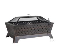 Sealey DG44 Dellonda 89cm Rectangular Outdoor Fire Pit, Antique Bronze Effect
