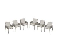Sealey DG49 Dellonda Fusion Garden/Patio Dining Chairs with Armrests 6pc -