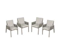 Sealey DG50 Dellonda Fusion Garden/Patio Dining Chairs with Armrests 4pc -