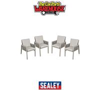 Dellonda Fusion Garden/Patio Aluminium Dining Chair w/ Armrests, Set of 4, Light Grey - DG50, Grey