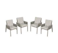 Sealey DG50 Dellonda Fusion Garden/Patio Aluminium Dining Chair With Armrests Set Of 4 Light Grey - Dg50