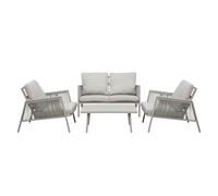 Sealey DG56 Dellonda Fusion Aluminium 4-Piece Outdoor Sofa Arm Chairs & Coffee Table Set