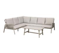 Sealey DG57 Dellonda Fusion Aluminium Outdoor Corner Sofa & Coffee Table Set 4pc