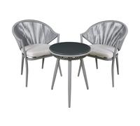 Sealey DG58 Dellonda Echo Aluminium Balcony Set with Tempered Glass Tabletop 3pc