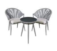 Sealey DG58 Dellonda Echo Aluminium Balcony Set with Tempered Glass Tabletop 3pc