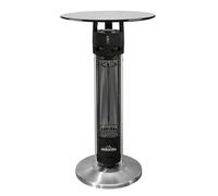 Dellonda Bistro Bar Table with 1600W Patio Heater, 95cm, Black/Stainless Steel - DG63
