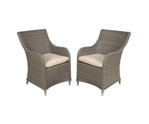 Sealey Dg64 Dellonda Chester Rattan Wicker Outdoor Garden Dining Chairs 2Pc
