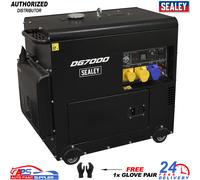 Sealey DG7000 Professional Site Power Diesel Generator 7000W With 1x Glove Pair
