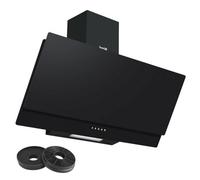 Sealey Dh106 Baridi Angled Chimney Cooker Hood With Carbon Filters & Led Lamp 90Cm, Energy Class A - Black Glass