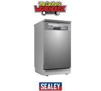 Baridi Slimline Freestanding Dishwasher, 45cm Wide with 10 Place Settings, 8 Programs & 5 Functions, LED Display, Silver - DH166