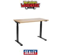 Single Motor Height Adjustable Sit & Stand Desk, Oak, 1200 x 600mm - DH66
