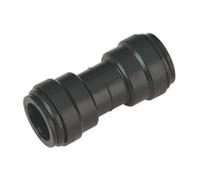Sealey Diameter 15mm Straight Connector For Nylon Pipe Pack Of 5 - Black Cas15Sc