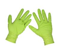Sealey Nitrile Gloves Diamond Grip Extra-Thick Powder-Free Hi-Vis Green XL Pack of 50