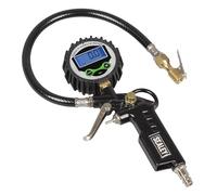 Sealey Digital Pistol Grip Tyre Inflator with High Flow Clip-On Connector - SA332D