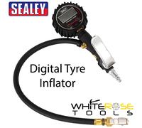 Sealey Digital Tyre Inflator Clip On Connector Dial Gauge Air Line Wheel Pump