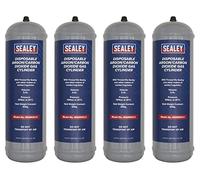 Sealey 430g 2.2L, Disposable Argon/Carbon Dioxide Gas Cylinder - Pack of 4