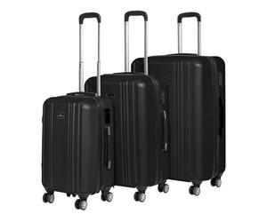 Sealey DL11 Dellonda 3-Piece Lightweight Luggage Suitcase Trolley Set Abs Tsa Lock Black - Dl11