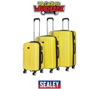 Sealey DL124 Dellonda 3-Piece Abs Luggage Set With Integrated Tsa Approved Combination Lock - Yellow - Dl124