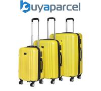 Dellonda Suitcase Set 3-Piece Lightweight Hard Shell Luggage with TSA Lock - 20", 24", 28" - Yellow
