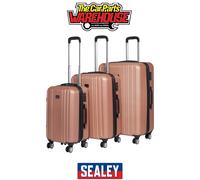 Sealey DL125 Dellonda Lightweight ABS Luggage Set with TSA Lock - Rose Go