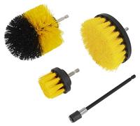 Sealey Drill Brush Set DBS4 - 4 Piece Hex Shank Scrubbing Brushes