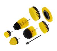 Sealey 8-Piece Hex Shank Drill Scrubbing Brush Set – Yellow