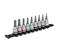 Sealey Drive TRX-Star Socket Bit Set 9pc - Platinum 3/8" Sq AK6251, Large