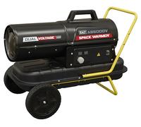 Sealey Dual Voltage Space Warmer Kerosene/Diesel Heater 50,000Btu/hr Space Warmer with Wheels - AB500DV, Black