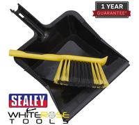 Sealey Dustpan & Brush Set Bulldozer Yard Cleaning Clean Industrial