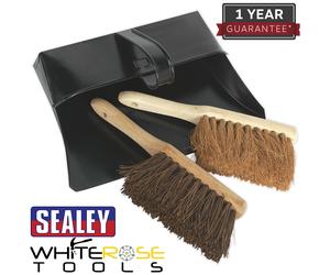 Sealey Dustpan Brushes Set Metal Cleaning Clean Floor Sweeping