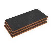 Sealey Easy Peel Shadow Foam® 50mm Orange/Black - Pack of 3 - SFPK50OR