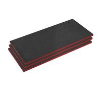 Sealey Easy Peel Shadow Foam® 1200 x 550 x 30mm, Red/Black - Pack of 3 SFPK30R
