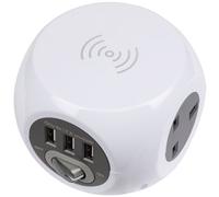 Sealey EL144WC Extension Cable Cube 1.4m 3 x 230V + 3 x USB Socket...