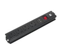 Sealey EL34USBB Extension Cable 2.6M 4 X 230V + 2 X Usb Sockets - Black