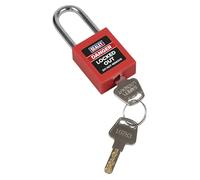 Sealey EV11 Safety Lockout Padlock, Heavy-Duty Ø6mm Diameter, Red