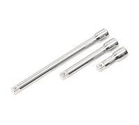Sealey Extension Bar Set 3pc 1/2"Sq Drive Sizes 75, 150, 225mm AK6350