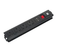 Sealey Extension Cable 2.6m 4x 230V + 2x USB Sockets - Black