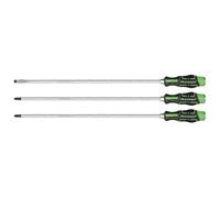 Sealey Extra-Long Hammer-Thru Screwdriver Set Hi-Vis Green 450mm, 3pc - AK4942HV
