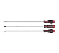 Sealey Extra-Long Hammer-Thru Screwdriver Set Red 450mm, 3pc - AK4942