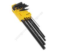 Sealey Siegen Extra Long Reach Allen Hex Key Set 9pc in Carry case 1.5mm-10mm ** Sealey_S01092 **
