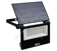 Sealey Extra-Slim Solar Floodlight with Wall Bracket 30W SMD LED