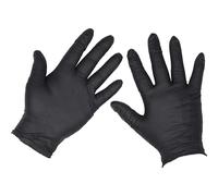 Sealey Extra Thick Powder Free Disposable Nitrile Gloves Black L Pack of 100