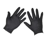 Sealey Extra Thick Powder Free Disposable Nitrile Gloves Black L Pack of 100