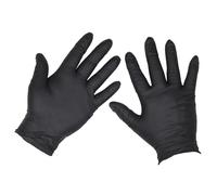 Sealey Extra Thick Powder Free Disposable Nitrile Gloves Black XL Pack of 100