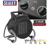 Sealey Fan Heater Industrial PTC 230V Two Thermostat Heat Work Bench 2000W [EEK: Not Applicable]