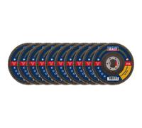 Sealey FD11580E10 115mm Aluminium Oxide Flap Discs 80Grit 22mm Bore - Pack of 10
