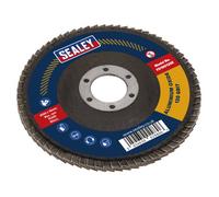Sealey Flap Disc Aluminium Oxide Size 100mm 16mm Bore 120 Grit Fd100120E